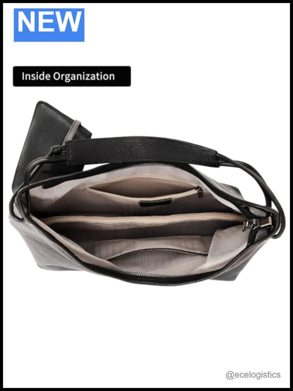 Genuine Leather Hobo Shoulder Bag Large Slouchy Handbag Work Shopping